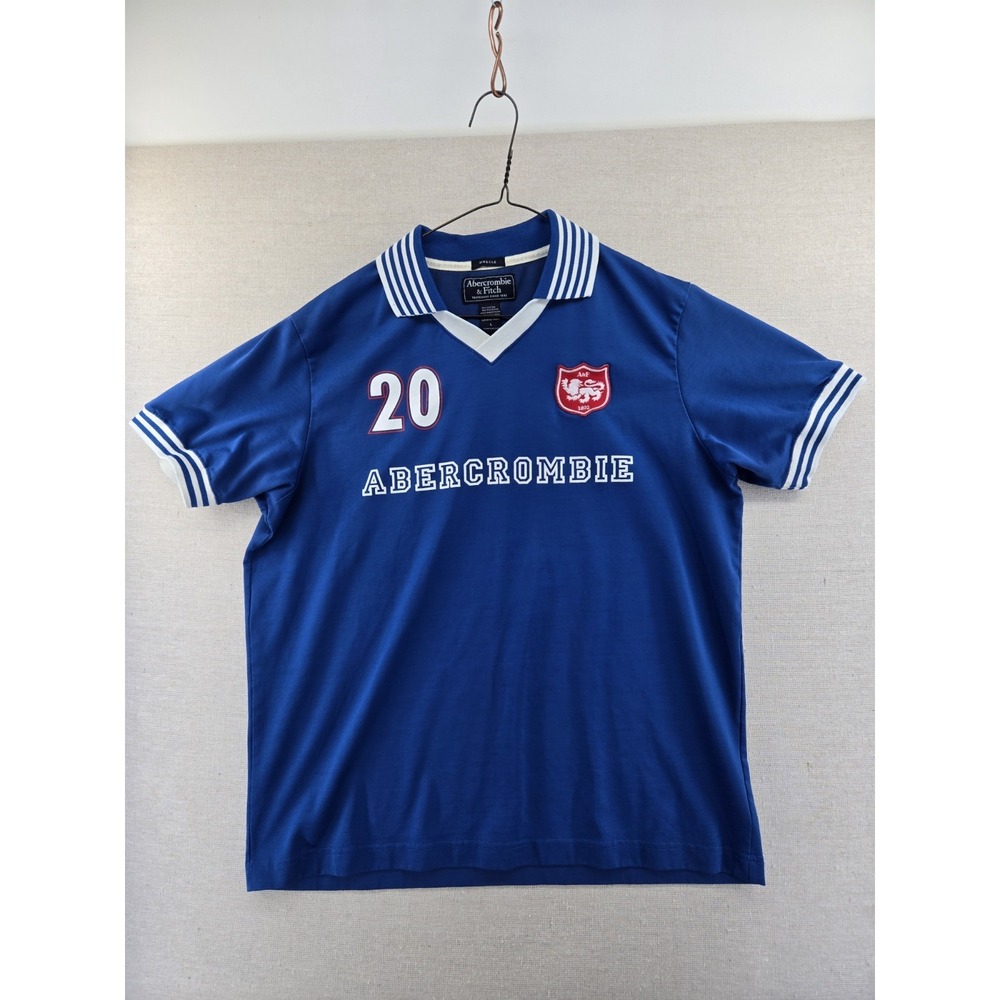 Vtg Abercrombie & Fitch Jersey Mens Medium Muscle Polo Soccer 90s Y2K Mall Core